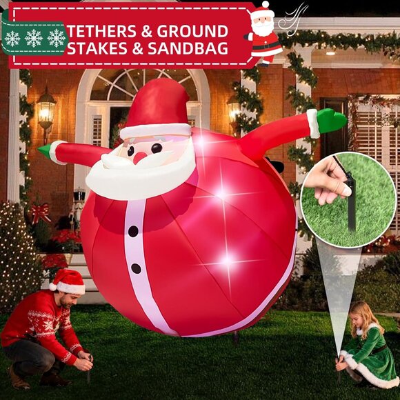 🆕9FT Christmas Inflatables Santa Claus Decoration for Indoor Outdoor Decor - Picture 7 of 10